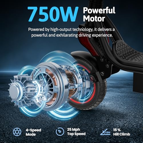 Image of Electric Scooter, 500W /750W Powerful Motor, 22 /25 MPH Top Speed & 23 /28 Miles Range, 9.3 inch /10 inch Tires, Foldable Commuter Scooter for Adults and Teens with Dual Braking,Cruise Control,APP Control