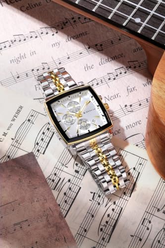 Image of Giordano Multi Function Watch for Men with Square Dial, Stainless Steel Strap and Date Display