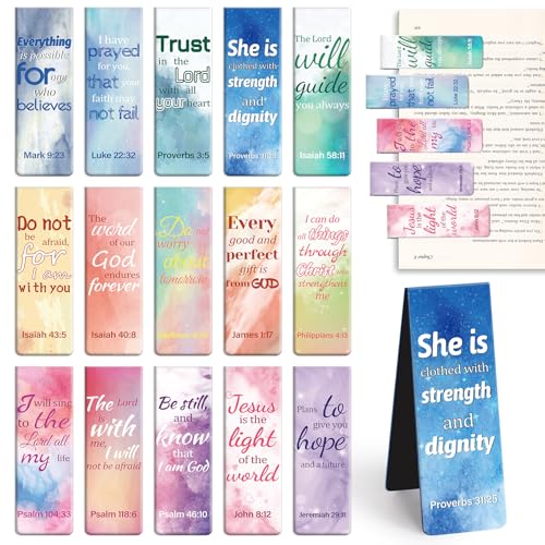 Tumwisk 15-Piece Bible Quote Bookmarks
