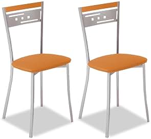 ASTIMESA SCCABNA Dos sillas de Cocina, Metal, Naranja, Altura de Asiento 45 cms