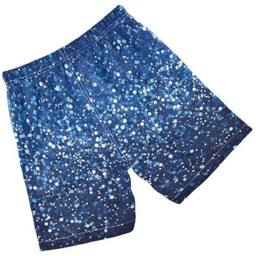 Pigsaly Boys' Swim Board Shorts Royal Blue Gradient Flashing Navy Blue Glitter Boy's Swim Trunks Kids Swimwear M2