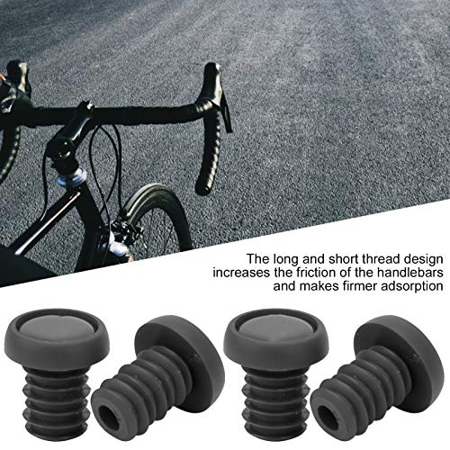 SUNGOOYUE Bike Handlebar End Plugs, Bike Handlebar Grips Bar Ends Screw Plugs Polyester Rubber Bar End Plugs for BMX (Black) - Image 3