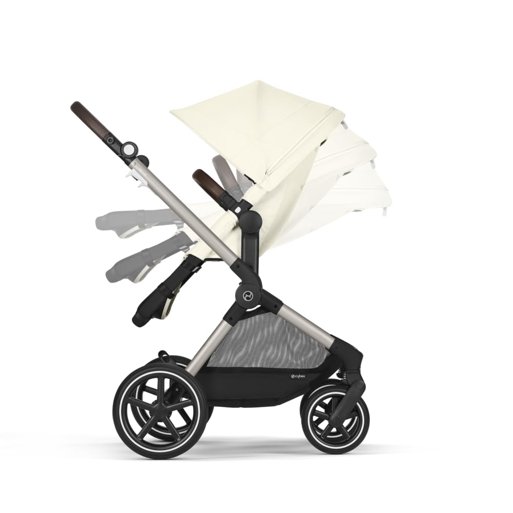 CYBEX Gold Sillita de paseo EOS Lux 2-en-1, Sistema de viaje, Desde el nacimiento hasta 22 kg (aprox. 4 años), Seashell Beige