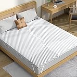 【Memory Foam & Kaltschaum】Dieser 180x200cm Topper besteht aus 1cm Gel Memory Schaum und 6cm Gel Kaltschaum, um Druck zu entlasten und gleichzeitig maximale Unterstützung zu bieten und Rückenschmerzen zu vermeiden.