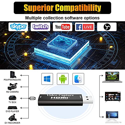 MICROWARE Audio Video Capture Card,HDMI to USB USB2.0 High Definition 1080p 30fps, Directly to Computer for Gaming, Streaming, Teaching, Video... - Image 6