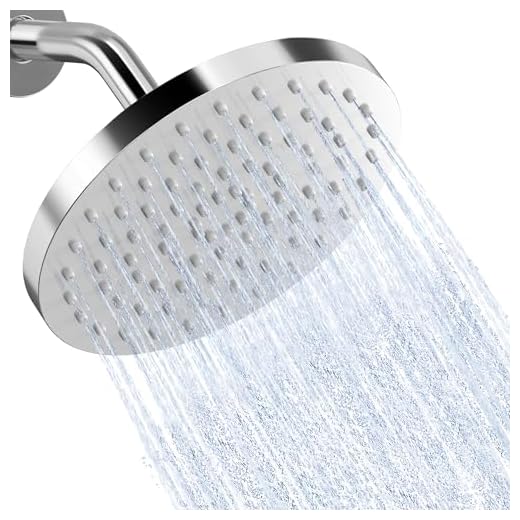 KES Regenduschkopf Regendusche Duschkopf mit Anti-Kalk-Düsen Brausekopf Regen Dusche Rund Einbauduschköpfe Bad Kopfbrause Groß Überkopfbrause 8 Zoll Chrom Poliert, J201S8-CH