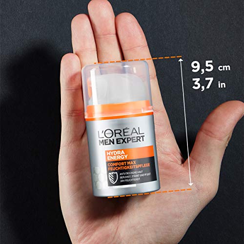 L'Oréal Men Expert Gesichtspflege für Männer, Feuchtigkeitscreme für sensible und trockene Haut, Hydra Energy Comfort… - Image 7