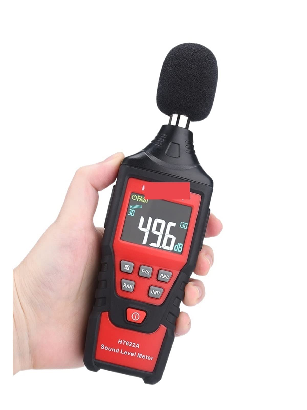 Digital Sound Level Instrument Audiospiegel Messgeräuschmessung 30-130 DBA Meter Mini Decibel Monitor HT622A,Präzisionsmessung