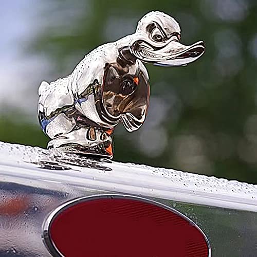 3D Chromed Angry Duck Hood Ornament, Death Proof Duck Black Convoy Alloy Duck Hood Ornament, Bar Pub Club Wall Decor, Front Hood Car Sticker, Novlty Car Decoration Accessories Silver #TOP3