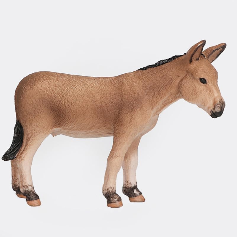 Donkey Model Toys Set of 2 Standing Farm Animal Figurines Desktop Decor Collectible Animal Toy for Kids Home Office Decoration