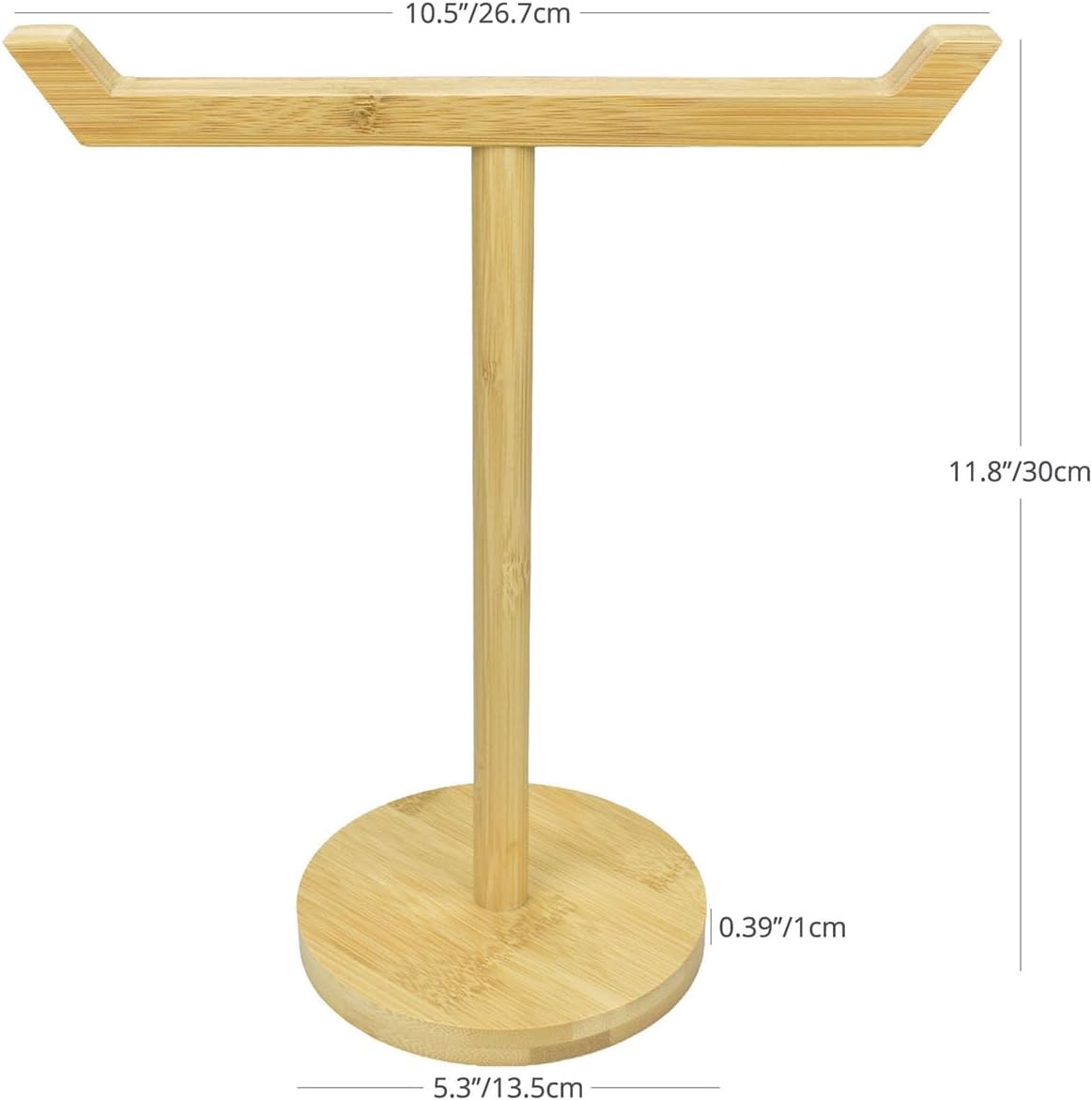 Bamboo & Wooden Hand Towel Holder Stand，Countertop T-Shape Towel Rack for Kitchen and Bathroom