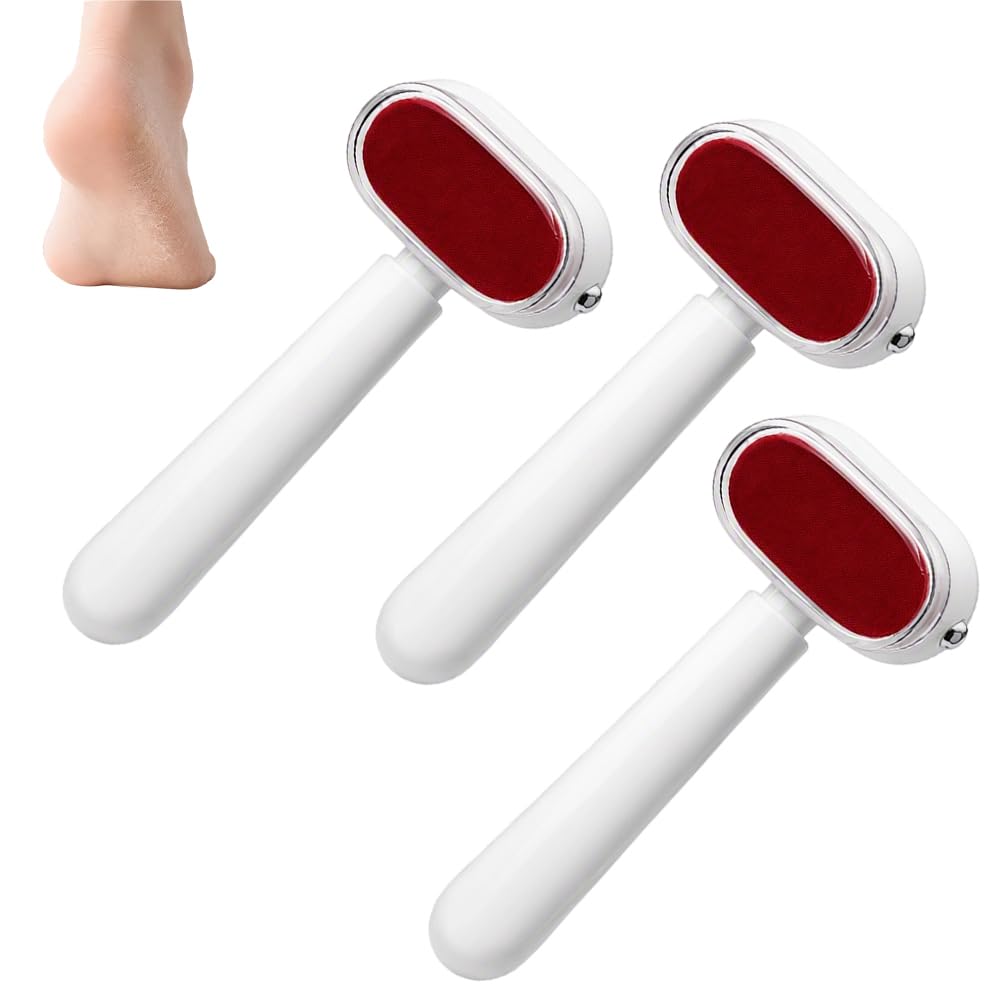 Dual-Sided Foot Callus Remover, Stainless Steel Foot File, Heel Scraper (White*3)