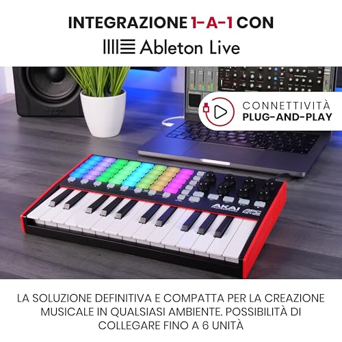 Akai Professional Apc Key 25 MK2 - Tastiera Midi A 25 Tasti Controller Usb Per Lancio Delle Clip Con Ableton Live Lite, 40 Pad Rgb E 8 Manopole A 360 - 2