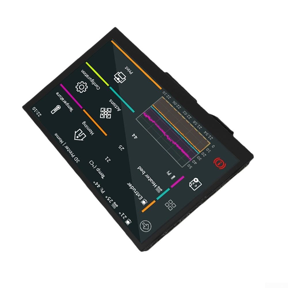 12,7 cm (5 Zoll) Touchscreen-Display für 3D-Drucker für Voron für Klipper Unterstützung 800 x 480 Auflösung für Raspberry Pi kompatibles Bedienfeld, schwarz, 121 x 76 mm