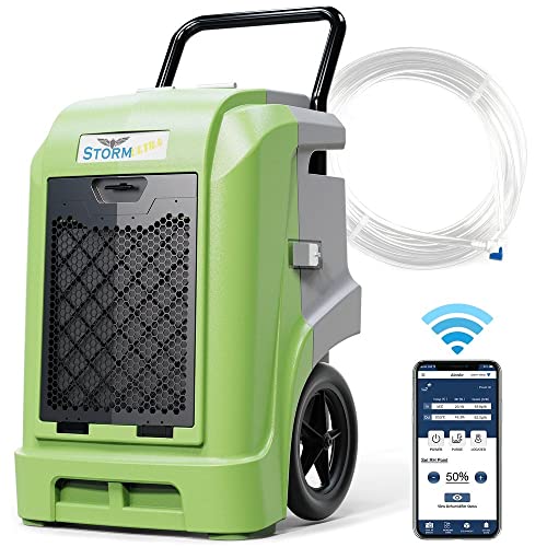 Image of ALORAIR Smart WiFi Commercial Dehumidifier with Pump, 190 PPD AHAM, Compact, Portable, Auto Shut Off Industrial Dehumidifiers for Homes and Job Sites, Green