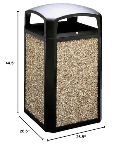 Image of Rubbermaid Commercial Products Landmark Classic Dome Lid Trash Can 50-Gallon Indoor /Outdoor Wastebasket /Garbage Bin for Public Spaces /Mall /Gas Station /School /Hospital /Office /Lobby