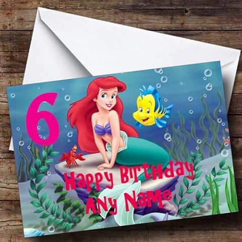 Personalised Little Mermaid Birthday Card Cover