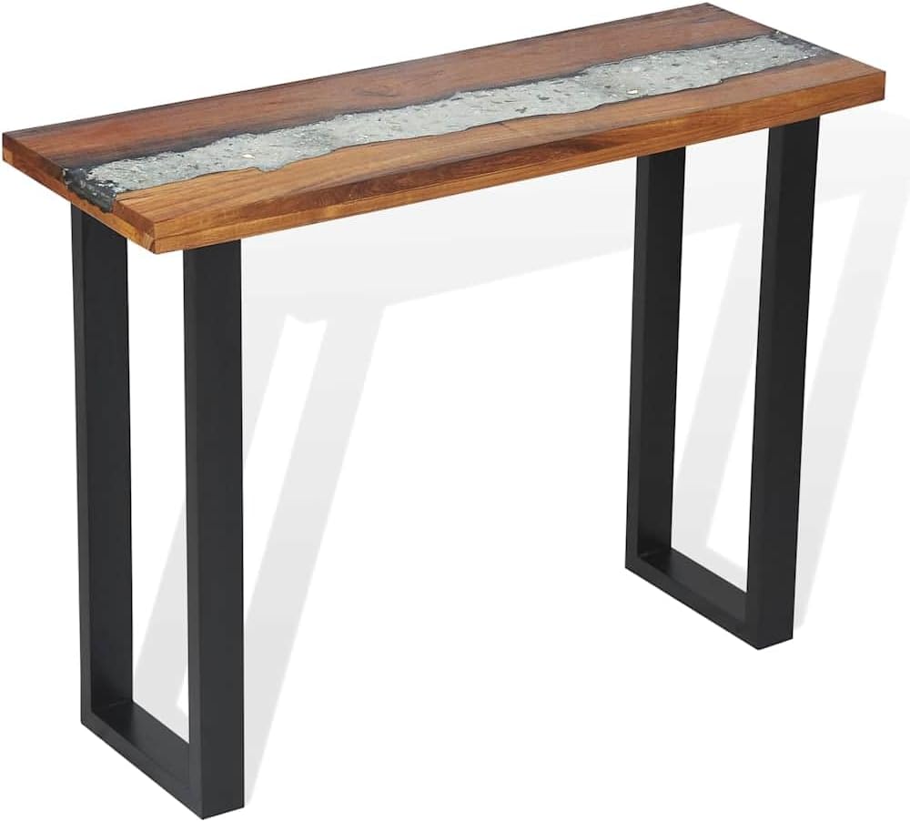 vidaXL Console Table Side Table Industrial End Accent Table for Small Space Living Room Bedroom Balcony End Home Indoor Furniture Teak