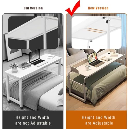 Table de lit et bureau réglable mobile pour ordinateur avec chariot - 5