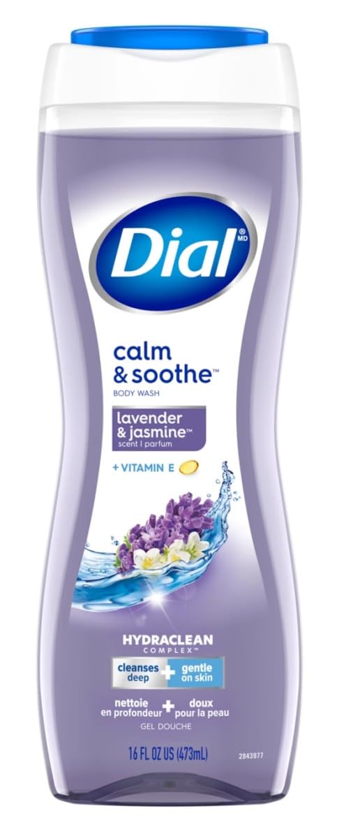 Dial Body Wash Lavender & Jasmine 16 Ounce Calm & Soothe (Pack of 2)