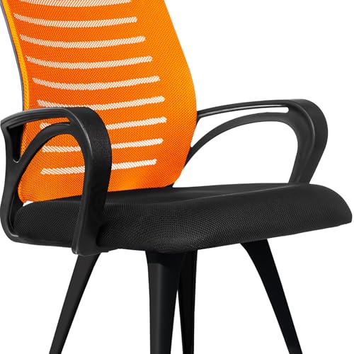Image of ROSE Elite | 3 Years Brand Warranty | Ergonomic Office Chair, Study, WFH, Revolving, Rolling, Desk, Task, Laptop, Student Chair (Orange, Elite MB Reception)