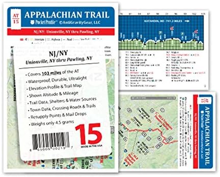 Appalachian Trail Map AT-15 AT Pocket Profile Unionville, NY thru Pawling, NY