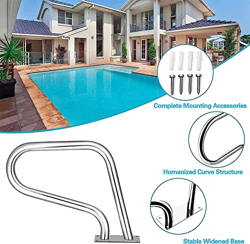 Barandal para piscina curvado de acero pulido miniatura 4