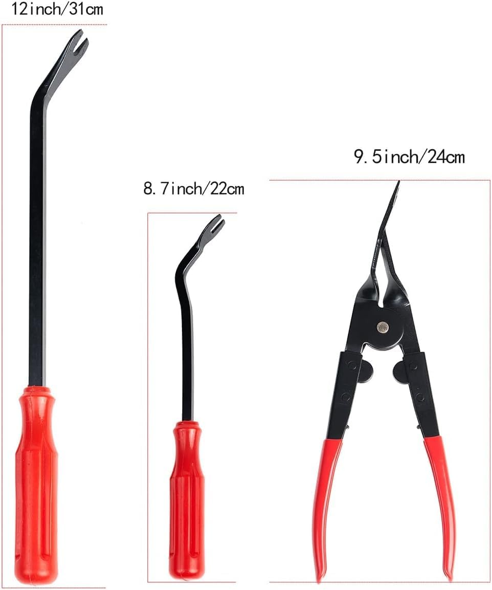 Hook and Pick Set with Case 13 Pcs - Clip Pliers & Fastener Remover, Gasket Scraper Tool, Magnetic Pick Up Tool, for Hose Removal Puller and Auto Upholstery Combo Repair Kit
