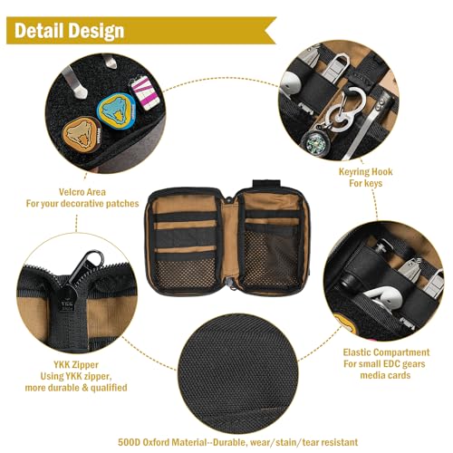 VIPERADE VE26 EDC Pouch Organiser with 11 Compartments, Small Tool Pouch with DIY Patches Area - Image 2