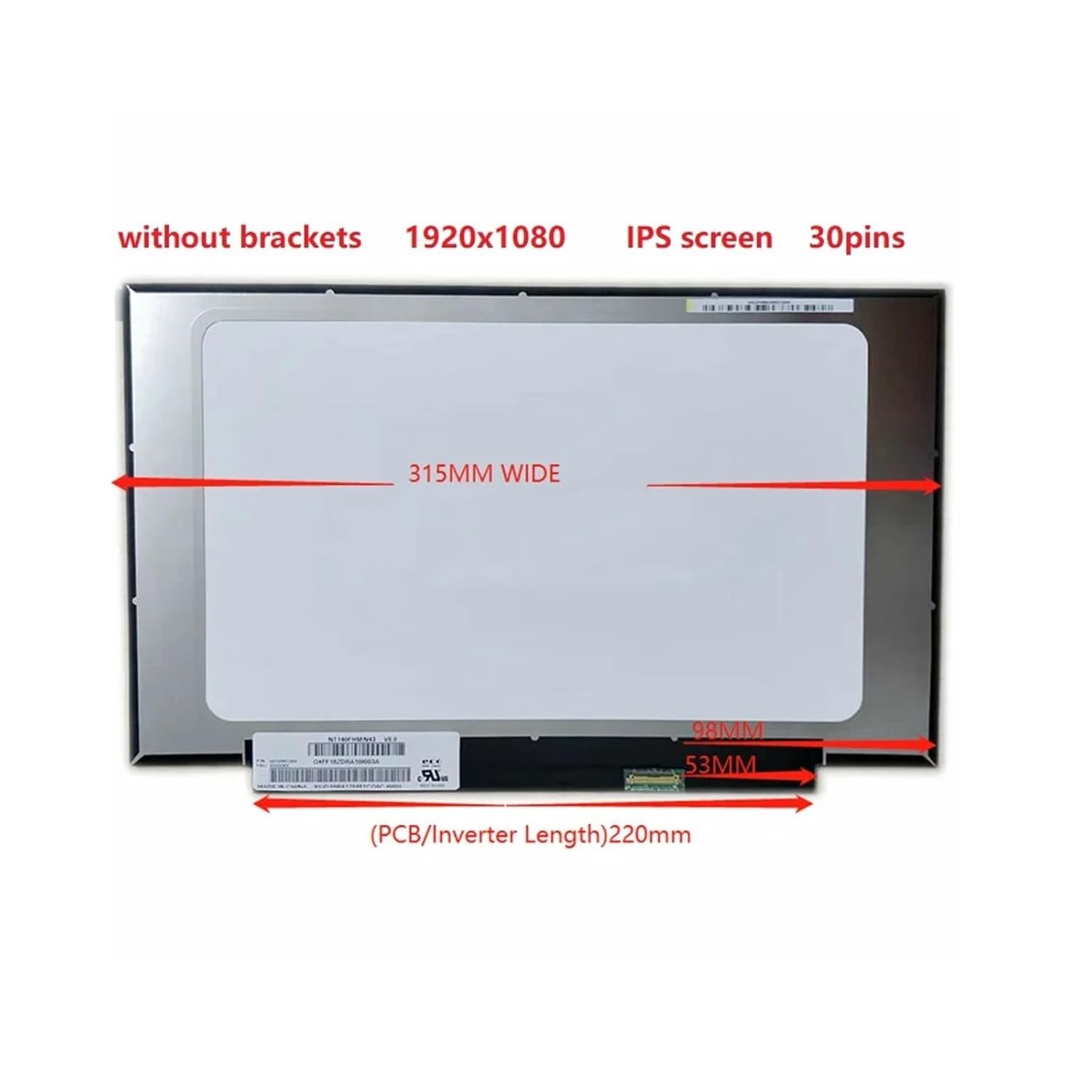 14.0 inch Full HD 30-pin IPS 1920x1080 B140HTN02.0 LCD Screen