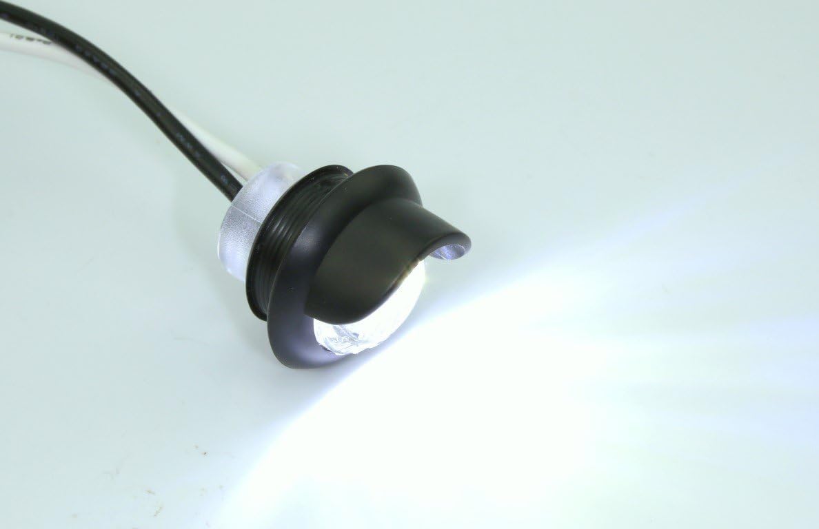 LED Convenience Courtesy or License Plate Light - Mini Round Hooded LED - 3/4" Diameter - Waterproof, Compact 12VDC Fixture Truck, Auto, RV, Aircraft lighting