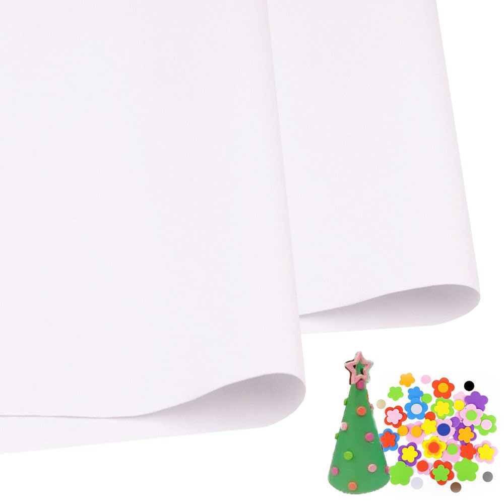 SKYPRO 2 Pcs White Eva Foam Sheets Cosplay EVA Foam 1mm Thick 50x50cm EVA Foam Papers for Arts Crafts DIY Project