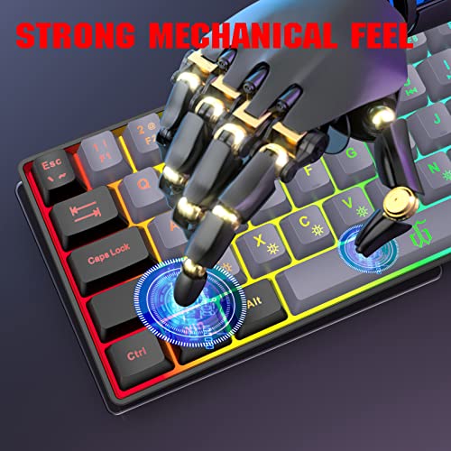 Snpurdiri 60% Gaming Keyboard,Rgb Compact Mini Keyboard,Wired Computer Membrane Keyboard For Windows Pc Gamers(68 Keys,Grey -Black) #TOP4