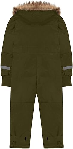 Miniatura 4 de Traje de nieve para niños, traje de esquí de una pieza de invierno, traje de nieve para niñas y niños, resistente al viento, con aislamiento de