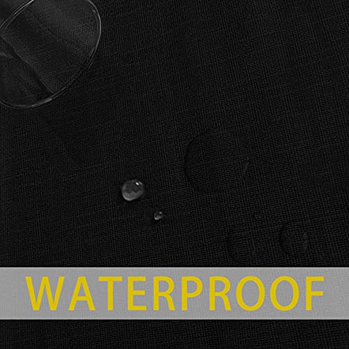 Image of sancua 100% Waterproof Rectangle PVC Tablecloth - 60 x 102 Inch - Oil Proof Spill Proof Vinyl Table Cloth, Wipe Clean Table Cover for Dining Tables, Buffet Parties and Camping, Black