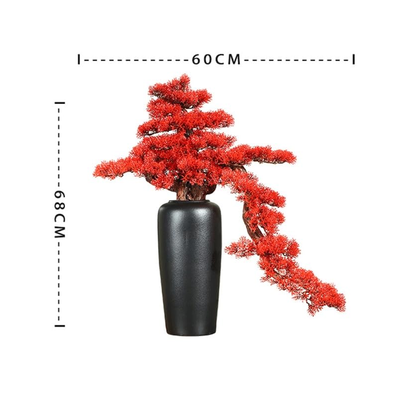 Vase en céramique pour composition florale salon et fausses fleurs vertes - 6