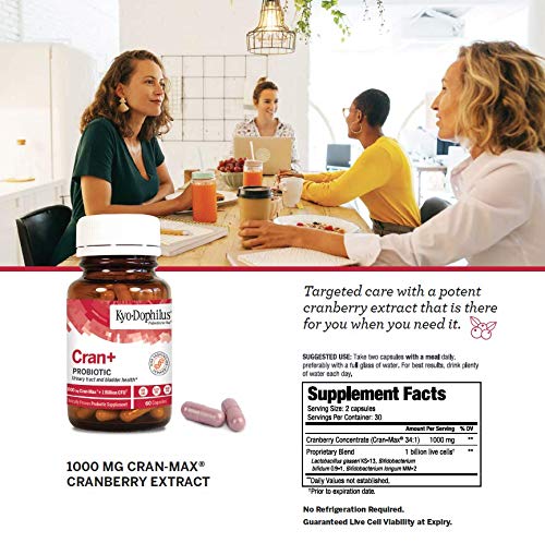 Kyo-Dophilus Cran+ Probiotic, Urinary Tract And Bladder Health*, 60 Capsules (Packaging May Vary) #TOP4