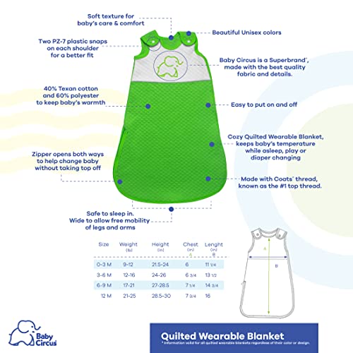 Babycircus Unisex-Baby Wearable Blanket, 100% Cotton Sleep Sack 0-6 Month, 2.0 Tog #TOP2