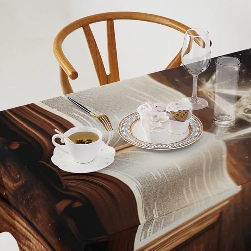 Nappe de table rectangulaire livre magique lavable pour cuisine - 4