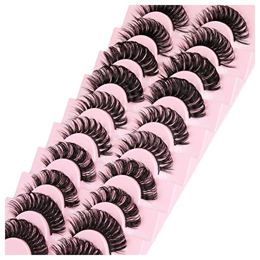 JIMIRE Faux Mink Eyelashes Wispy D Curl False Eyelashes 5 Styles Mixed Hybrid Strip Lashes Look Like Eyelashes Extension Natural Look 10 Pairs Pack