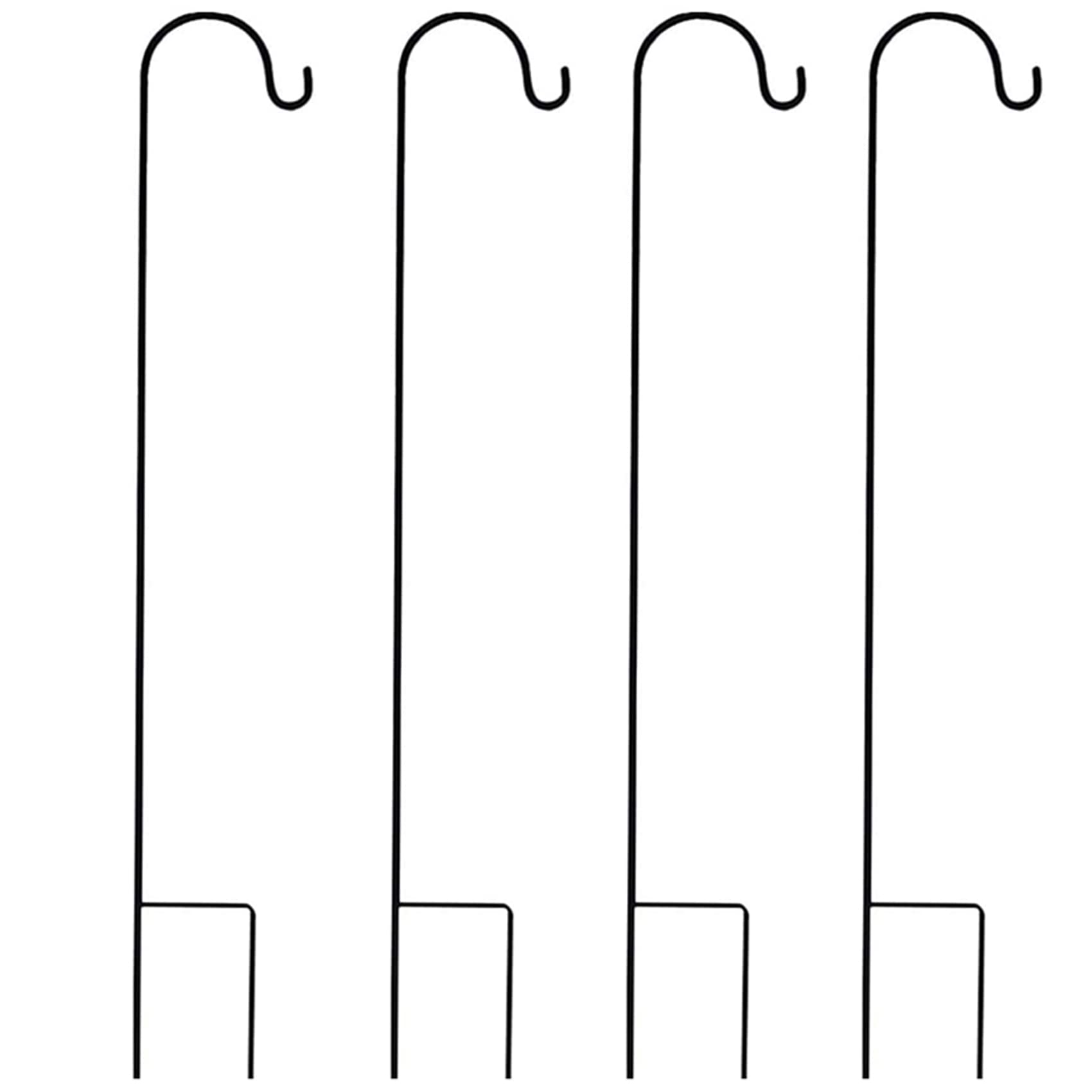 Hndhbfgrt 4X Shepherd Hooks Rust Garden Stake Outdoor Metal Plant Stand Hanger Bird Feeder Pole 120X10X1cm