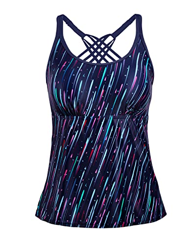 Image of Yonique Womens Tankini Top Only Athletic Swim Top Modest Tankini Swimsuit No Bottom