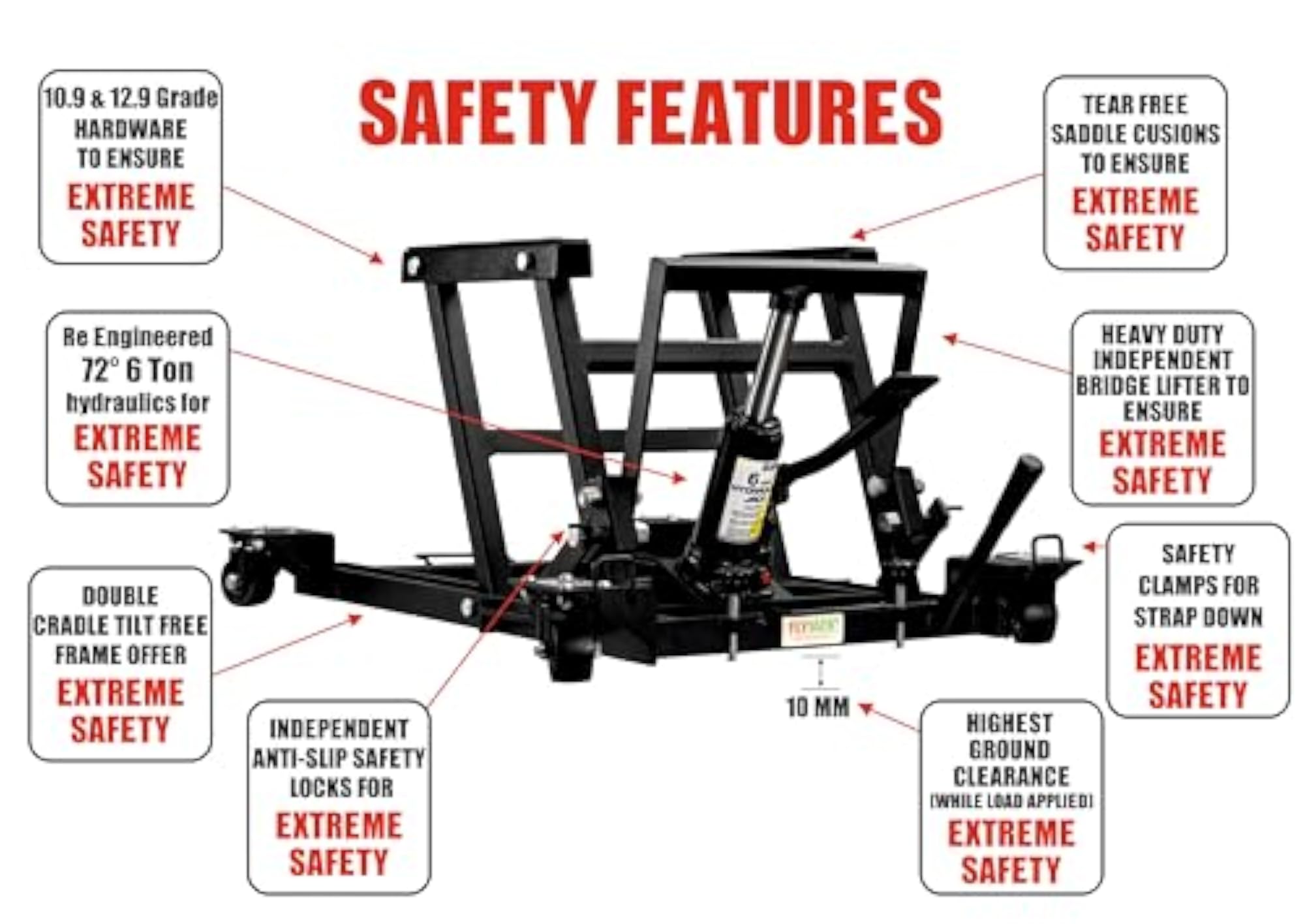 Heavy Duty Motorcycle Lift Hydraulic Jack Stand