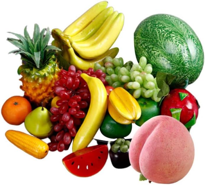20pcs Artificial Fruit and Vegetable Models Foam Simulated Fruit Props for Home Kitchen Decor Photo Shoot Play Set Random Style
