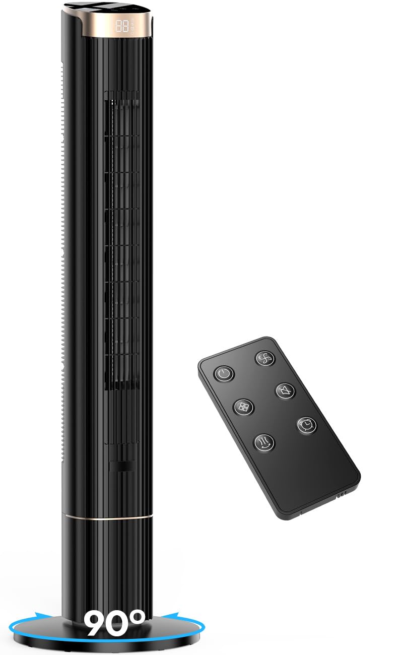 HIFRESH 110CM Tower Fan for Room, Touch & Remote, 4 Speeds & 4 Modes, 12 Timer, 25dB Quiet Operation, High Performance Bladeless Technology, 90° Oscillation Cover Room up to 25㎡, Low Power Consumption-image-40
