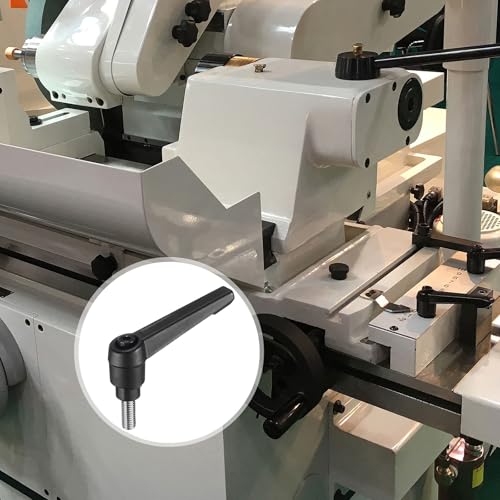 Image of uxcell Adjustable Clamping Lever Handle M6 x 15mm Metric 304 Stainless Steel Male Threaded Stud Hand Knobs Push Button Ratchet Rotating Screw Handles Bolts with Locking Lever Black