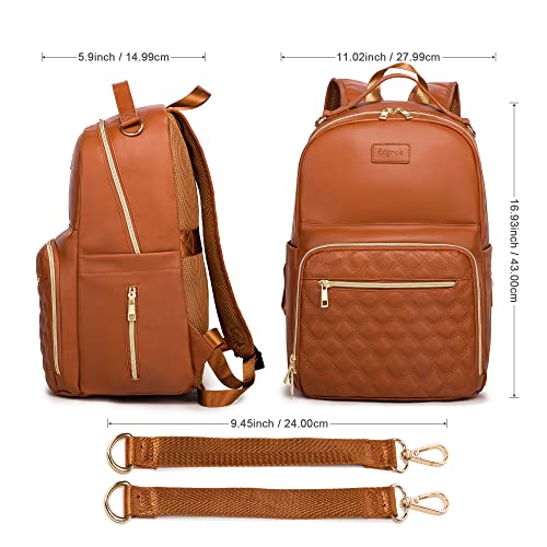 image for Ezgnuk Diaper Bag Backpack with Plaid Embroidery, Classic Baby Travel 