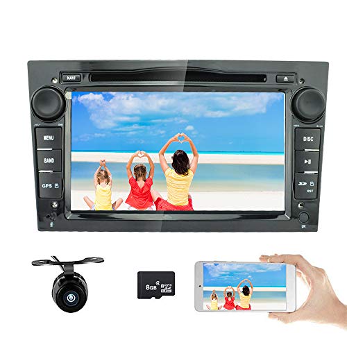 Freeauto 7" Autoradio stéréo double DIN In Dash pour Opel Corsa 2006-2011/Vectra 2005-2008/Antara 2006-2011/Vivaro 2006-2010 Lecteur DVD de voiture FM/AM HD Écran tactile GPS Navigation (Noir)