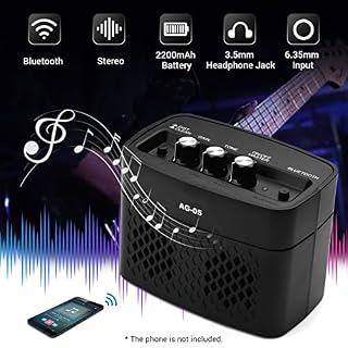 KOCAN AG-05 Amplificateur d’ampli Guitare électrique Bluetooth 5 Watts Sortie stéréo Distorsion Gain Contrôle de la tonalité 3,5 mm Entrée 6,35 mm avec Batterie Rechargeable 2200 mAh,amplificateur de - Les Beatles, Paul McCartney, John Lennon, RIngo Starr, George Harrison KOCAN AG-05 Amplificateur d'ampli Guitare électrique Bluetooth 5 Watts Sortie stéréo Distorsion Gain Contrôle de la tonalité 3,5 mm Entrée 6,35 mm avec Batterie Rechargeable 2200 mAh,amplificateur de – Image 2
