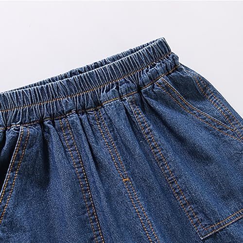 Boys Girls Harlen Jeans Elastic Waist Wide Leg Lightweight Denim Pants Solid Casual Wash Jeans with Pocket2